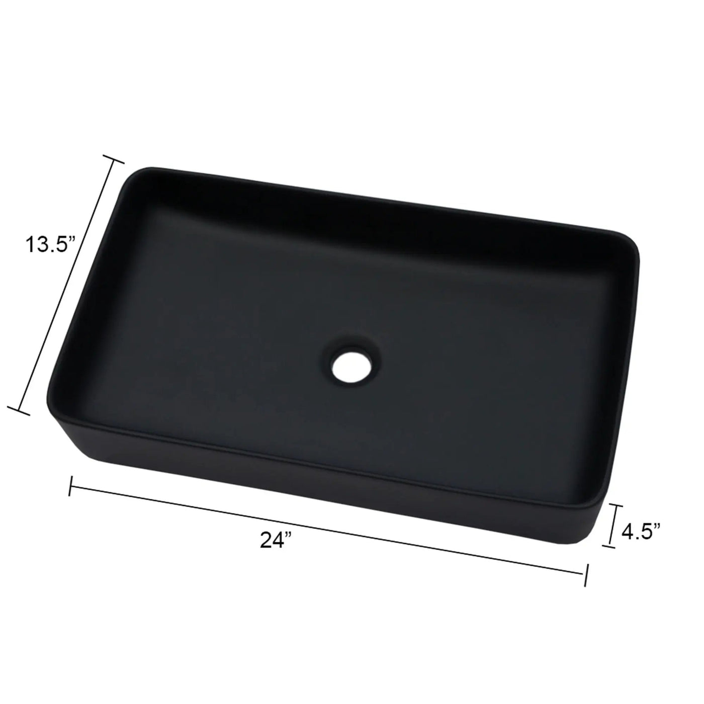 Modern Ceramic Rectangular Bathroom Vessel Sink With European Design by HouseOfZazla