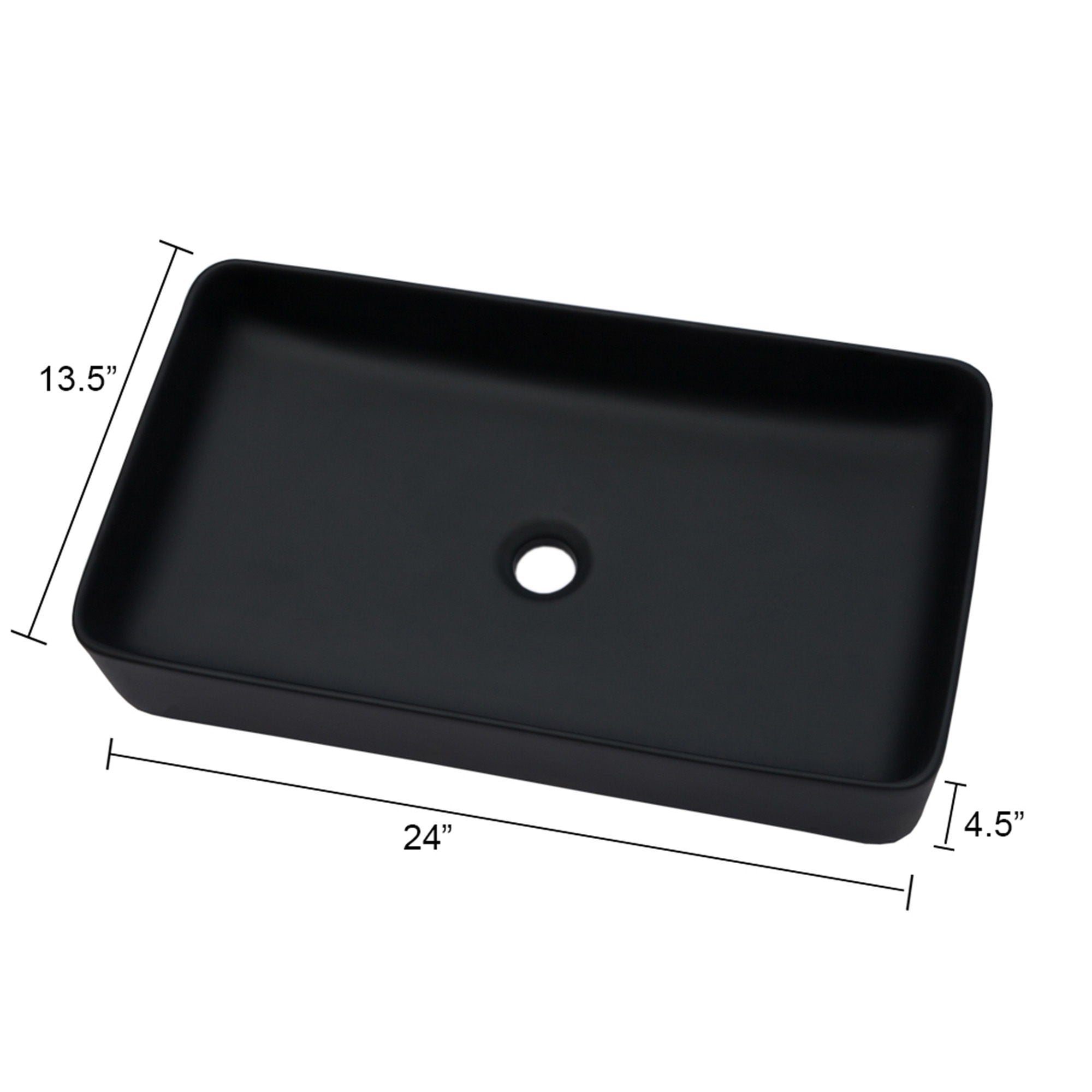 Modern Ceramic Rectangular Bathroom Vessel Sink With European Design by HouseOfZazla