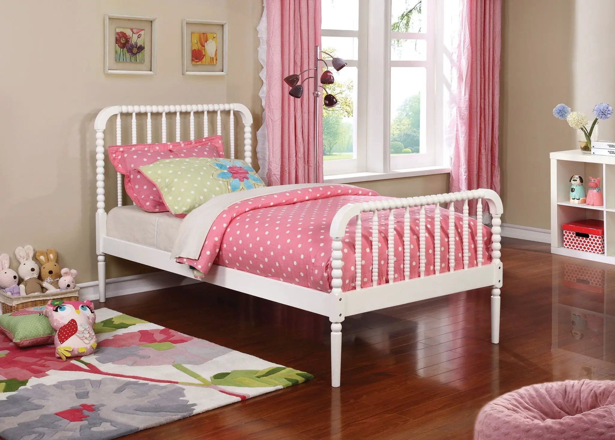 Jones Wood Twin Open Frame Bed White by Unique Piece Furniture