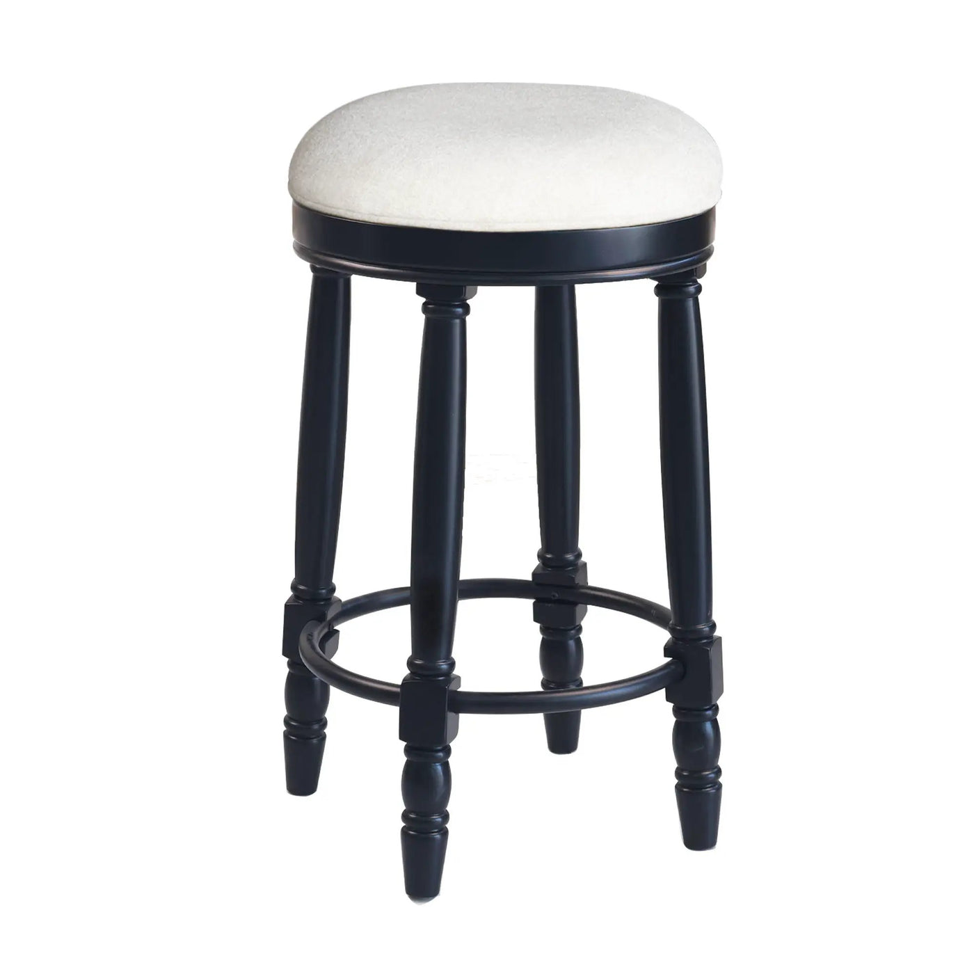 360° Swivel Wooden Barstools With Upholstered Seat, Counter Height (Set of 2) by HouseOfZazla