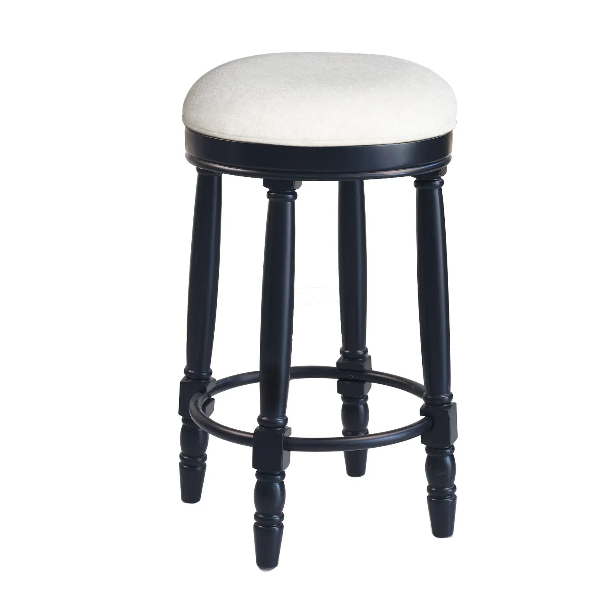360° Swivel Wooden Barstools With Upholstered Seat, Counter Height (Set of 2) by HouseOfZazla