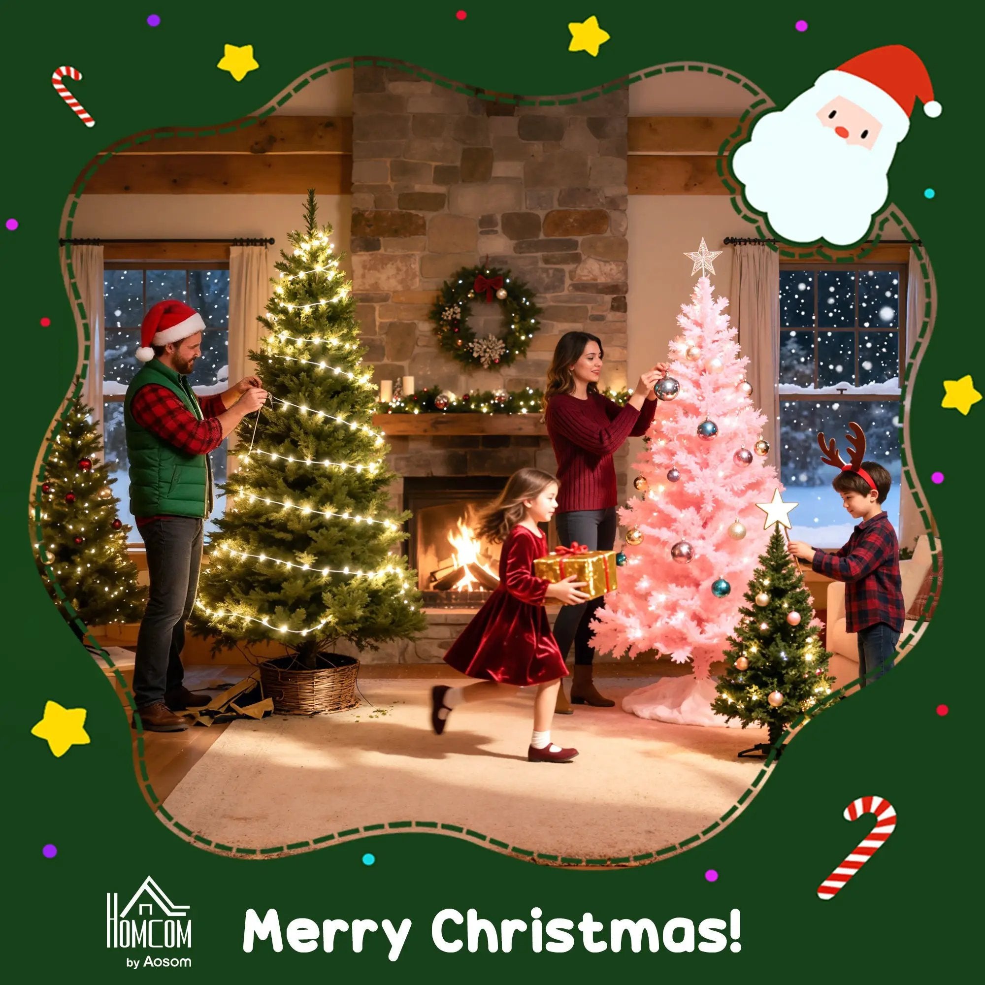 HOMCOM 9 ft Artificial Frosted Christmas Tree by HouseOfZazla