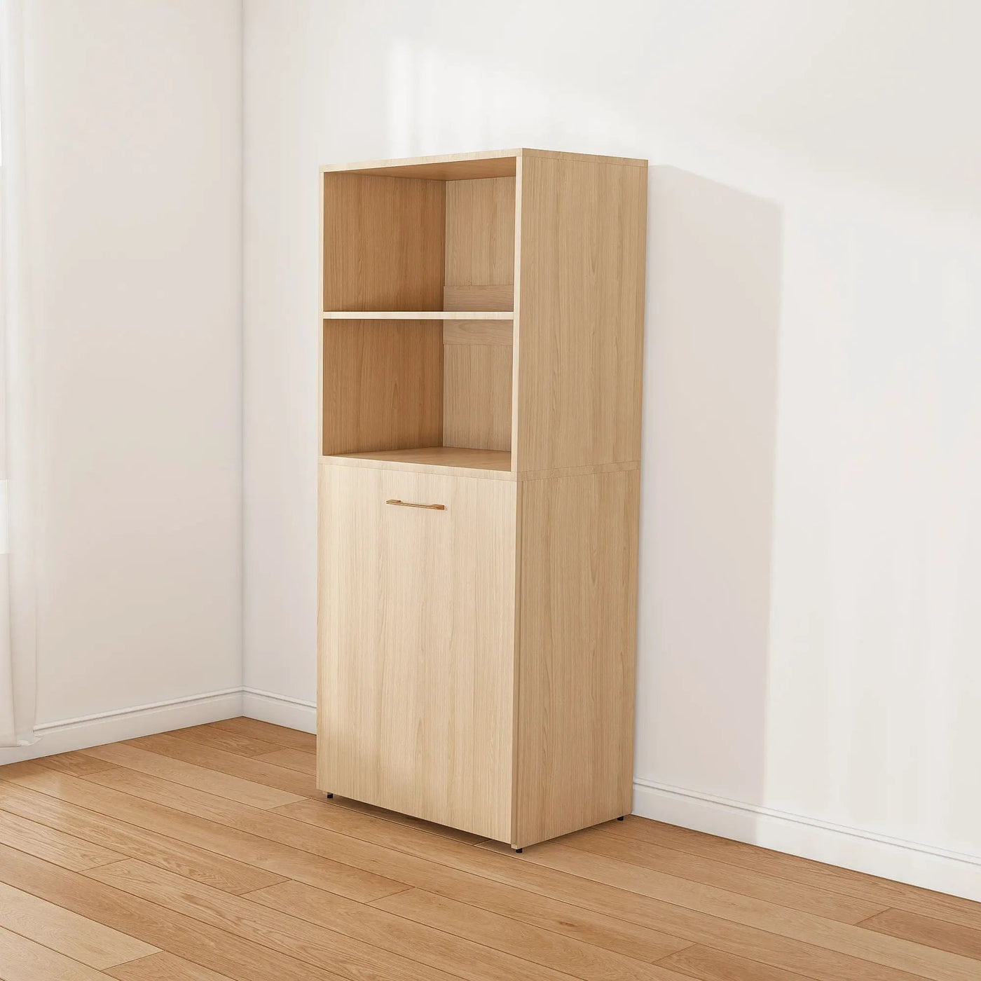 Stretchable Office Desk With Storage Shelves And Mobile Wheels by HouseOfZazla