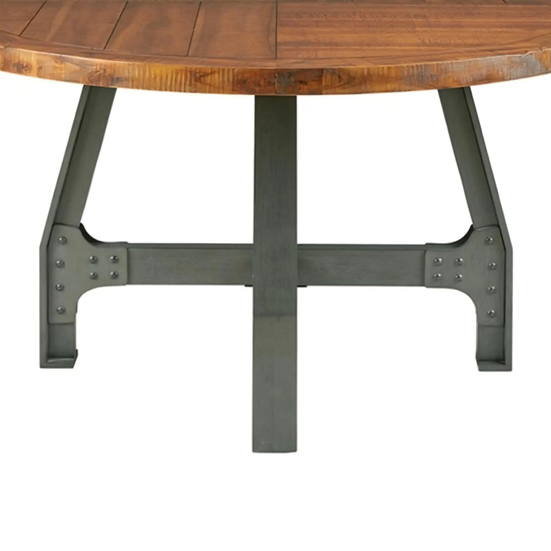 Lancaster - Round Dining / Gathering Table With Adjustable Height - Walnut by HouseOfZazla