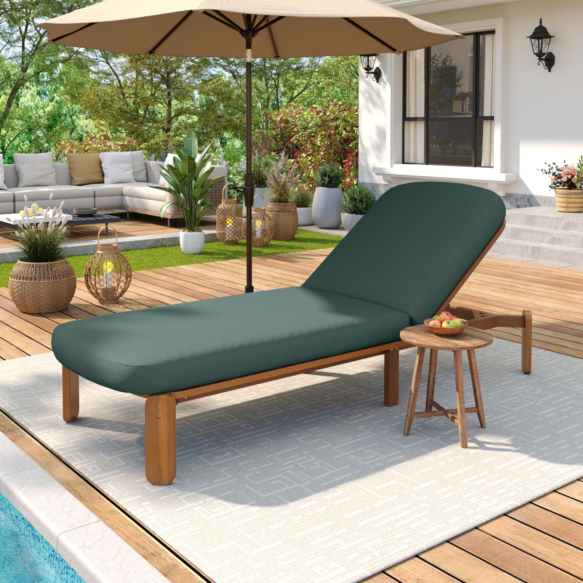 Outdoor Chaise Lounge With Adjustable Backrest by HouseOfZazla
