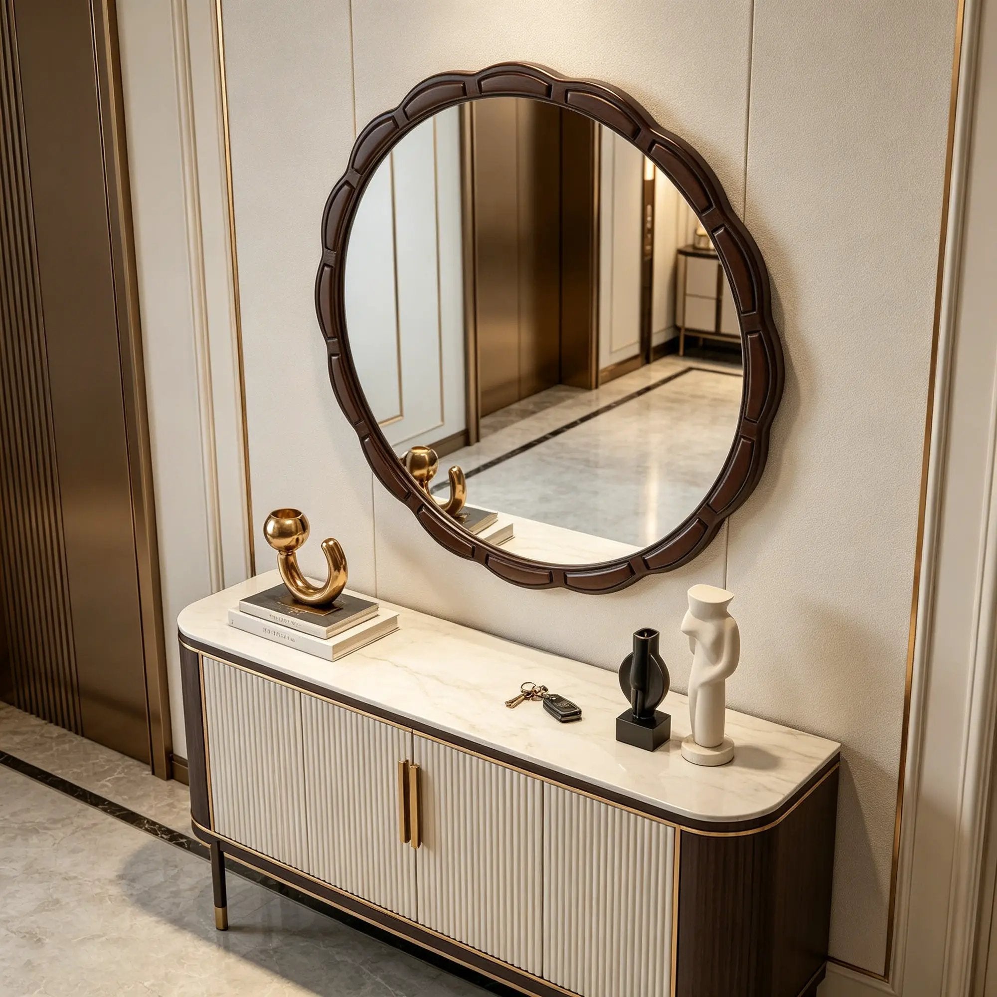 Round Wood Wall Mirror - 31.5" by HouseOfZazla