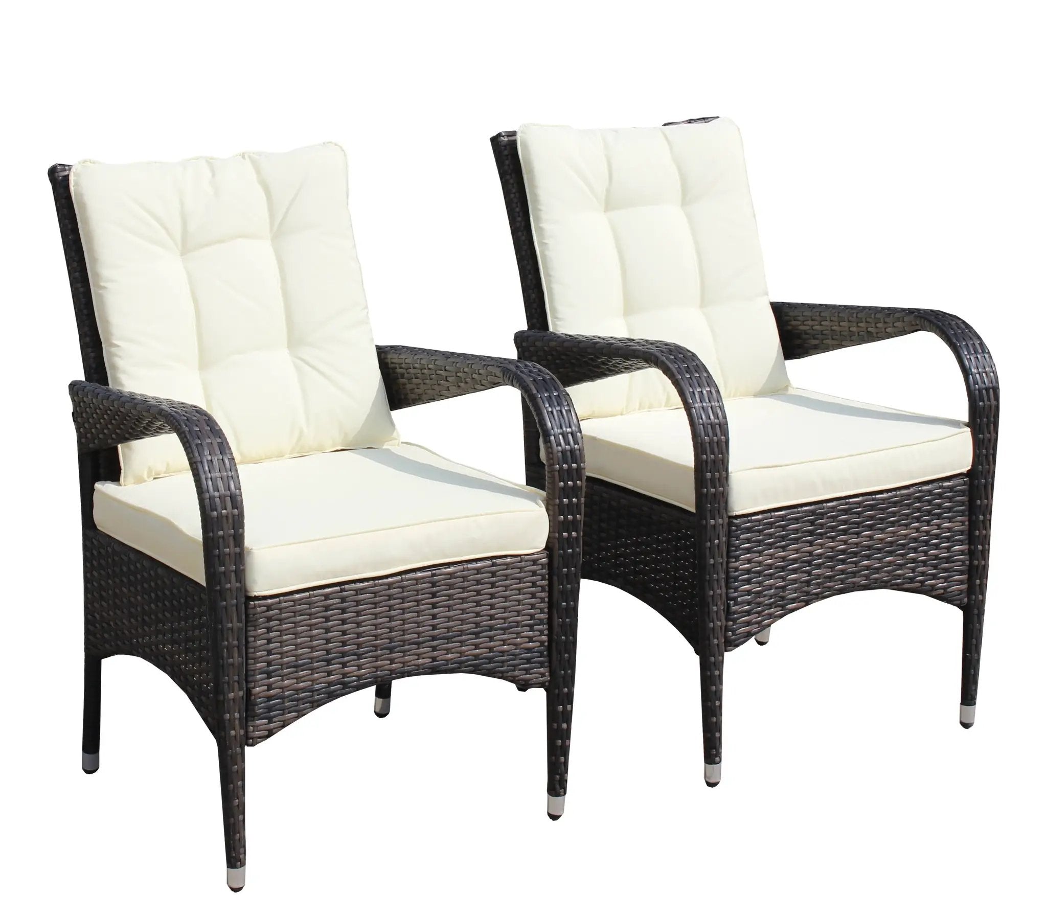 2-Piece Liberatore Dining Chairs with Beige Cushions by HouseOfZazla
