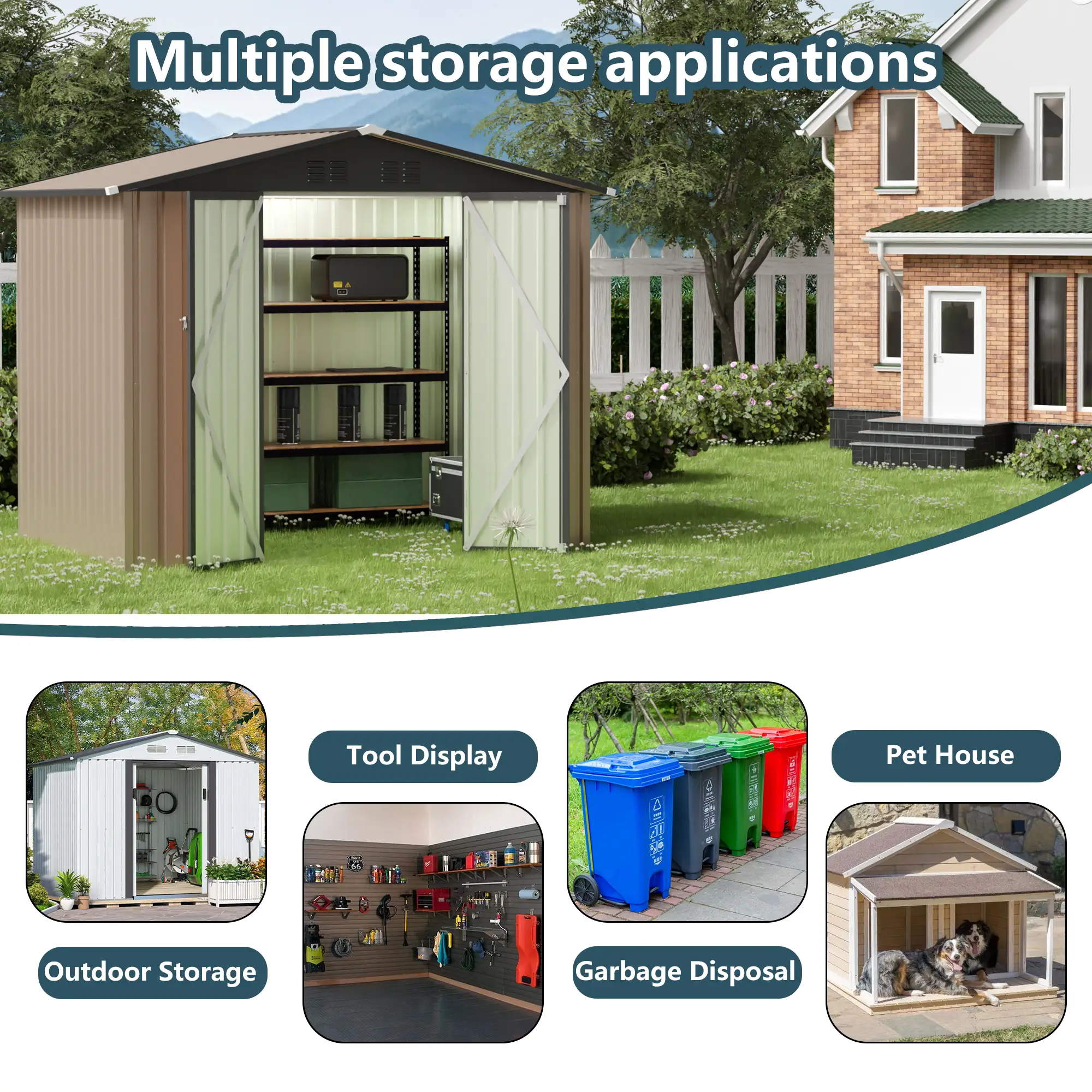 8FT x 6FT Garden Shed with Apex Roof by HouseOfZazla