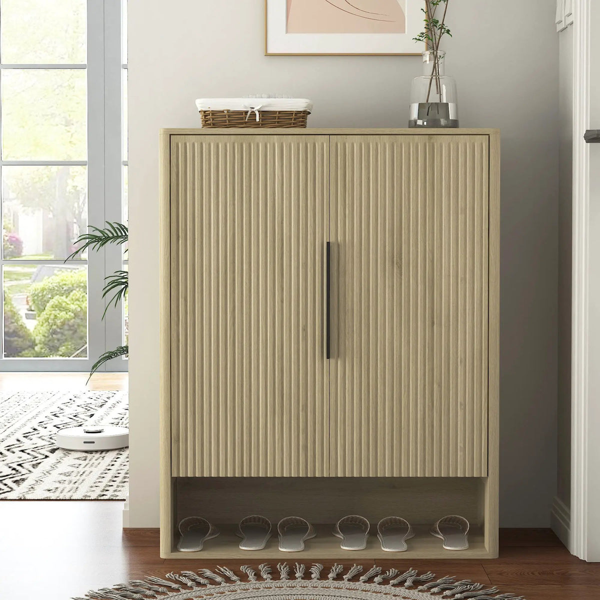 Wooden Shoe Storage Cabinet with Adjustable Shelves by HouseOfZazla
