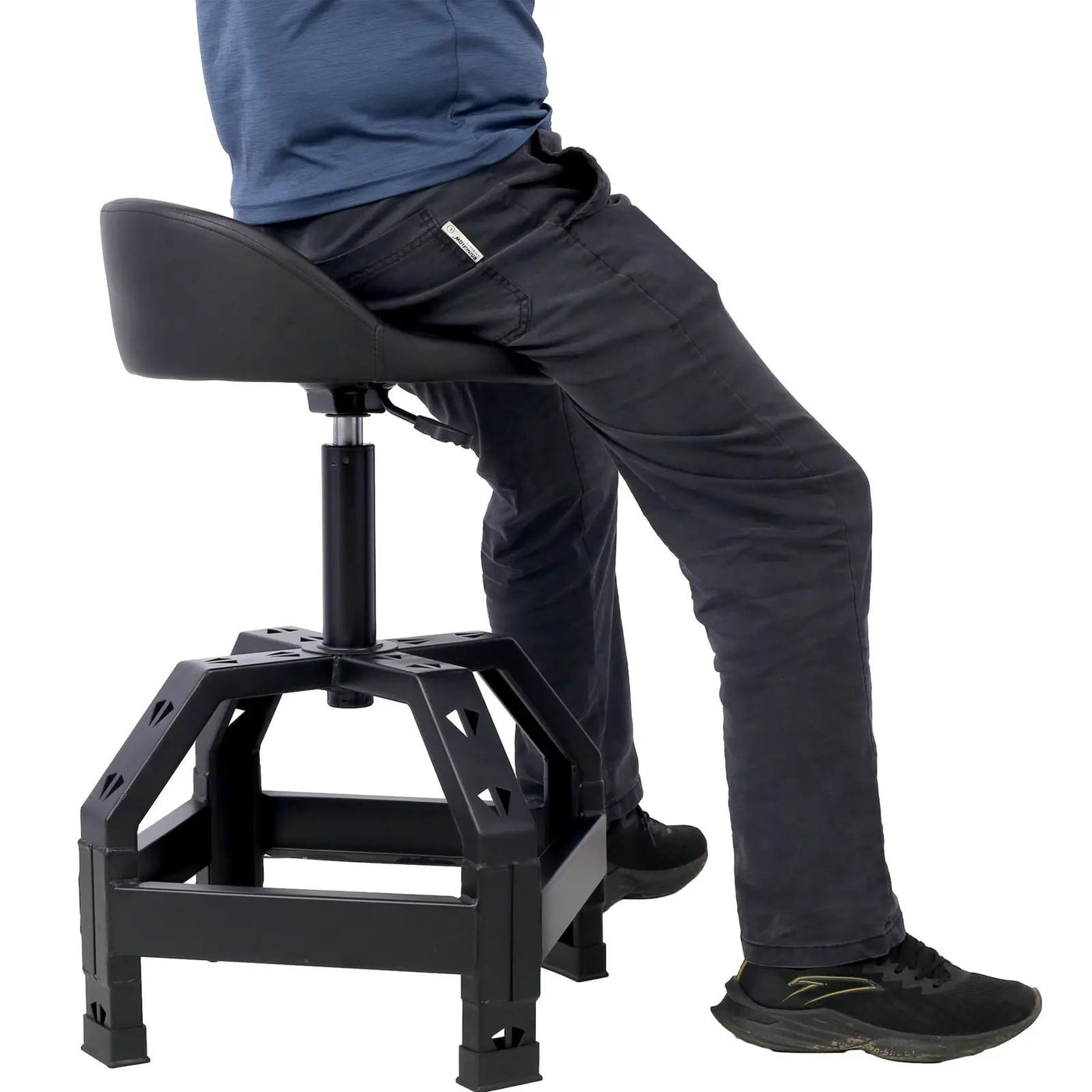Pneumatic 360 Degree Swivel Stool, Mechanics Rolling Creeper Seat, Heavy Duty Mechanics Stool by HouseOfZazla