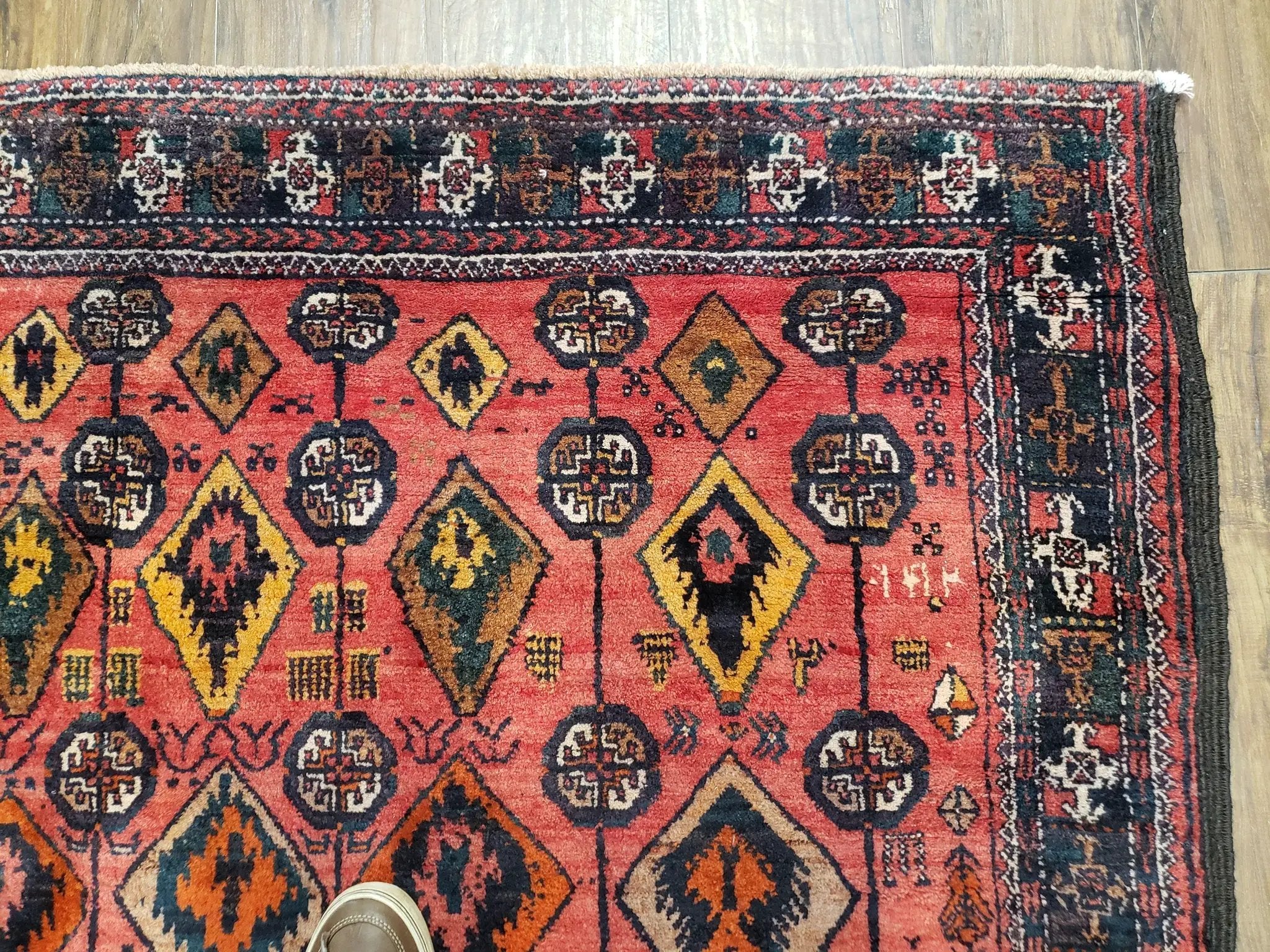 4 x 8 Handmade Baluch Afghan Turkoman Tribal Wool Rug Organic Dyes 8x4 Carpet by Jewel Rugs