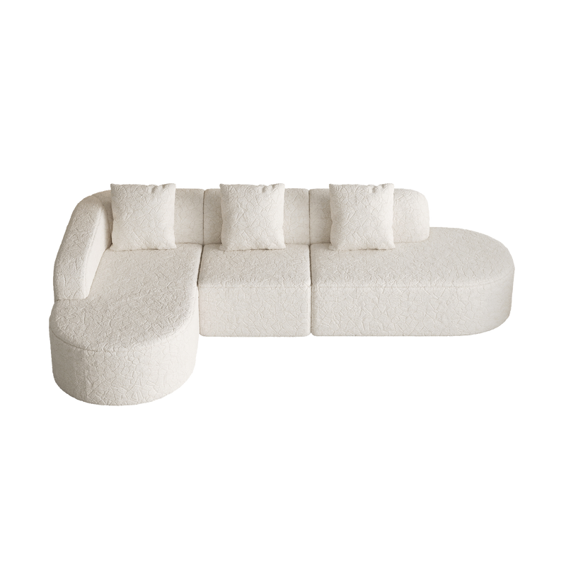 111.8-Inch L-Shaped Curved Modular Sofa by HouseOfZazla