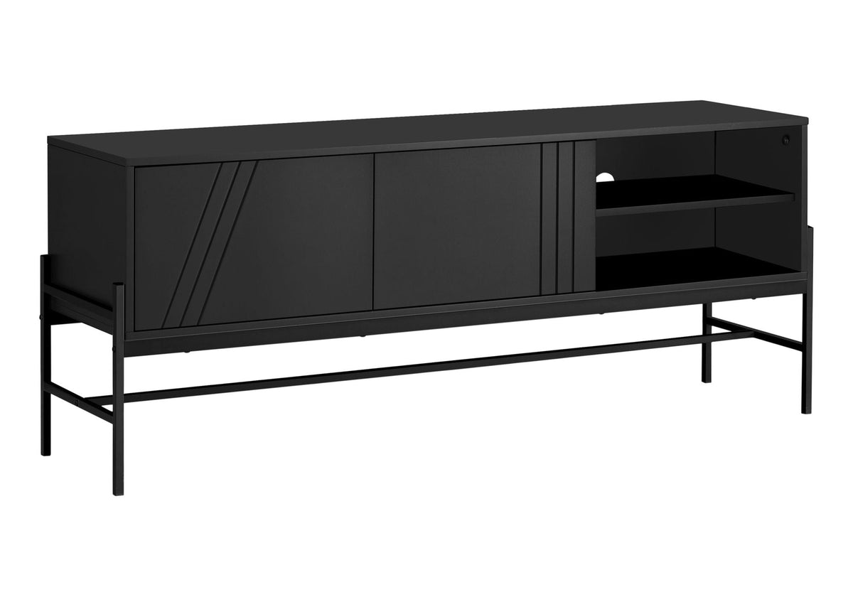 Modern TV Stand with Storage Cabinet - Black, photo 4 of 4