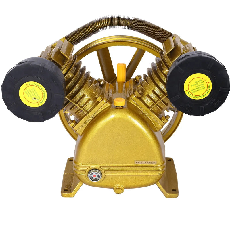 V Type Dual Cylinder Air Compressor Pump Head 5.5Hp 21Cfm 115 Psi - Golden by HouseOfZazla