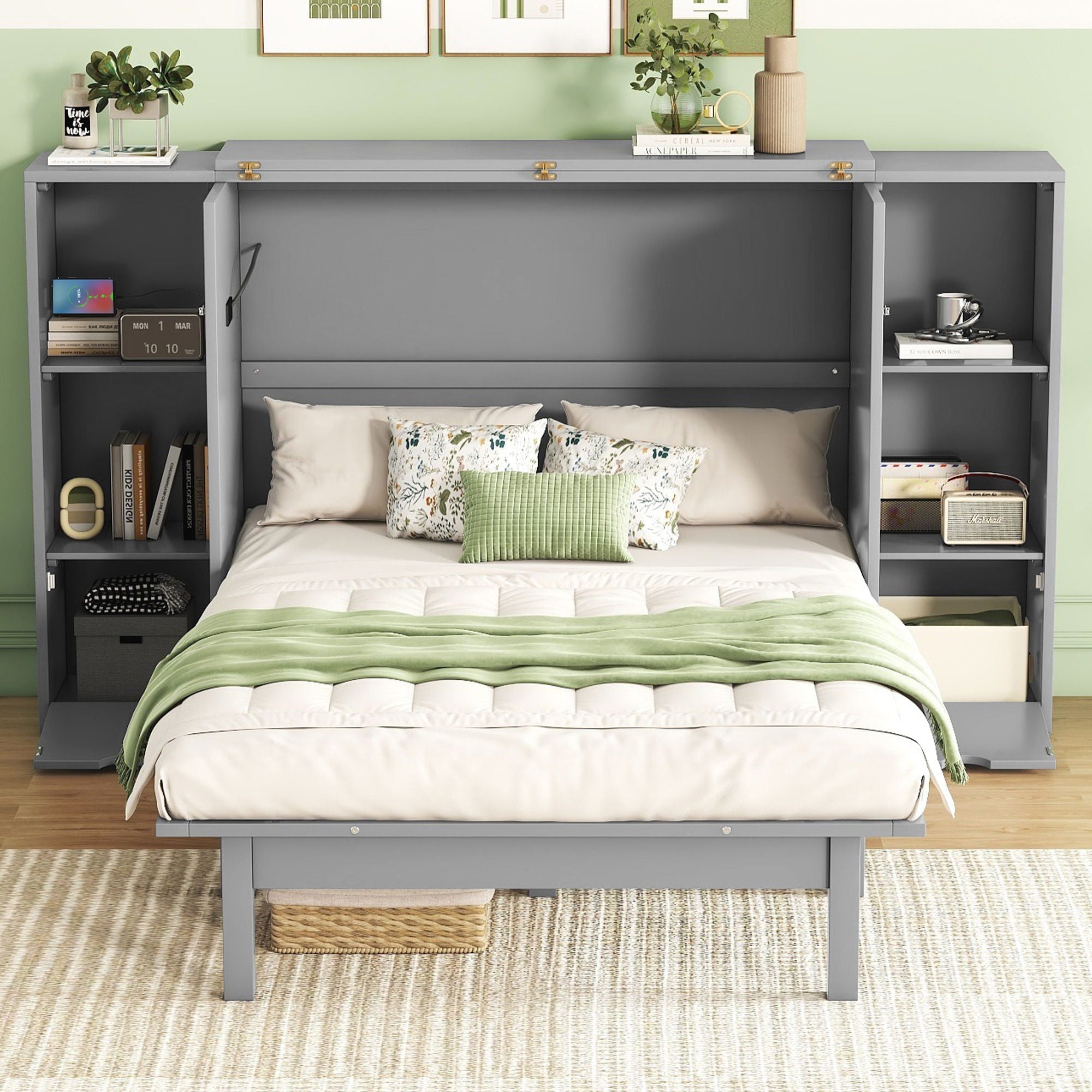 Murphy Bed With Shelves, Drawers And USB Ports by HouseOfZazla