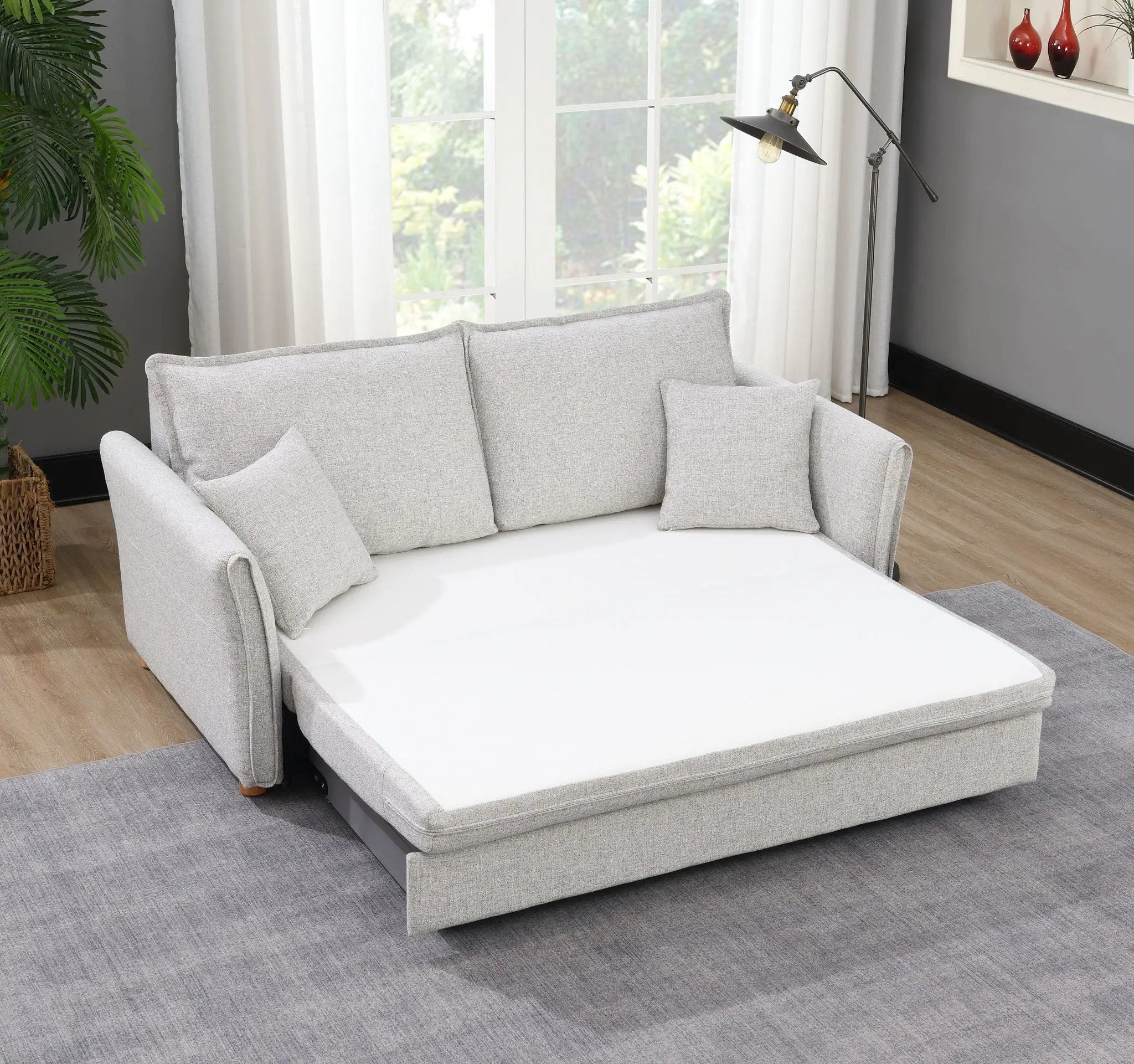 Oren Chenille Sleeper Sectional Sofa With Storage - Gray by HouseOfZazla