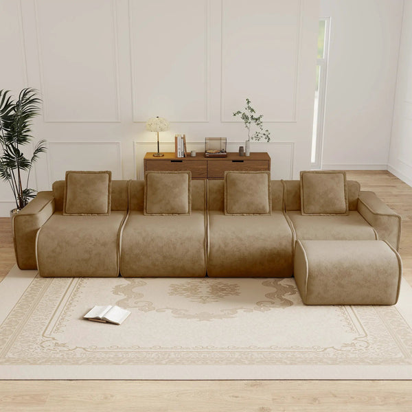 Streamlined Design Modular 4 Seat L Shape Sectional Sofa, photo 2 of 10
