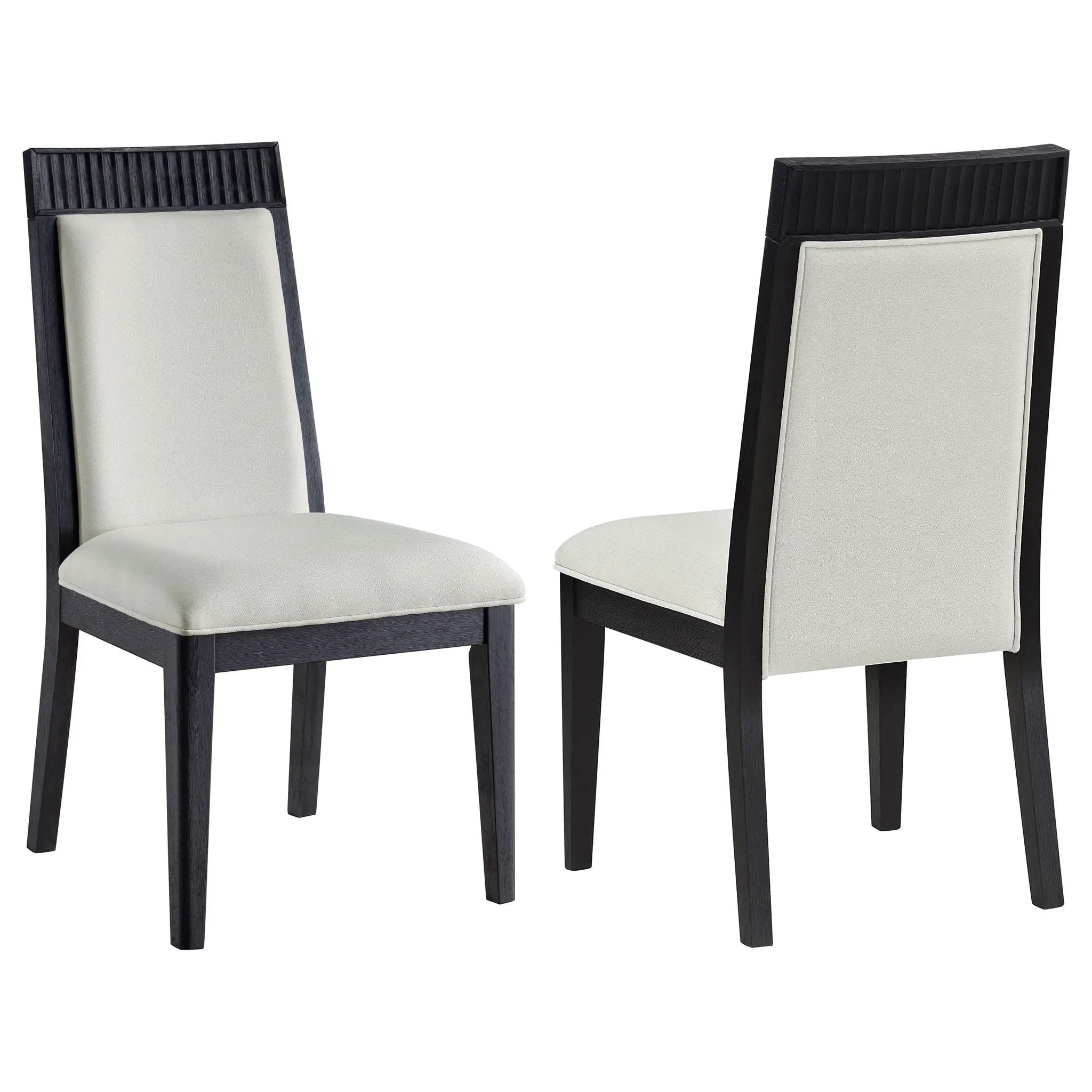 Brookmead Dining Side Chair Ivory and Black (Set of 2) by Unique Piece Furniture