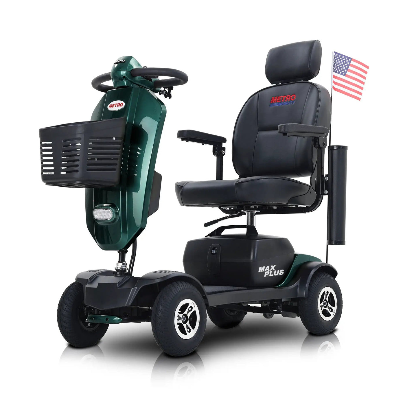 Max Plus - 4 Wheels Outdoor Compact Mobility Scooter With 2 Pieces X 20Ah Lead Acid Battery, 16 Miles, Cup Holders & USB Charger Port by HouseOfZazla
