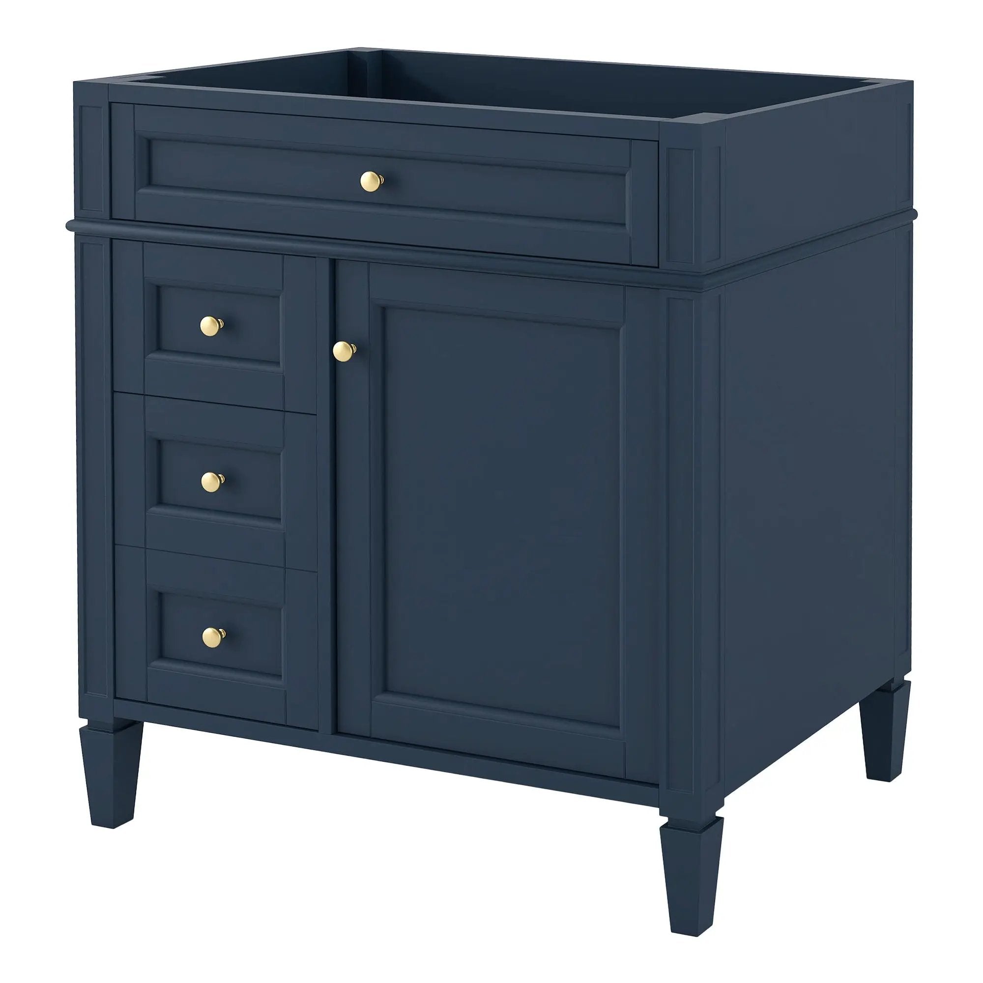 Bathroom Vanity With 2 Drawers And Tip-Out Drawer, Storage Cabinet by Unique Piece Furniture