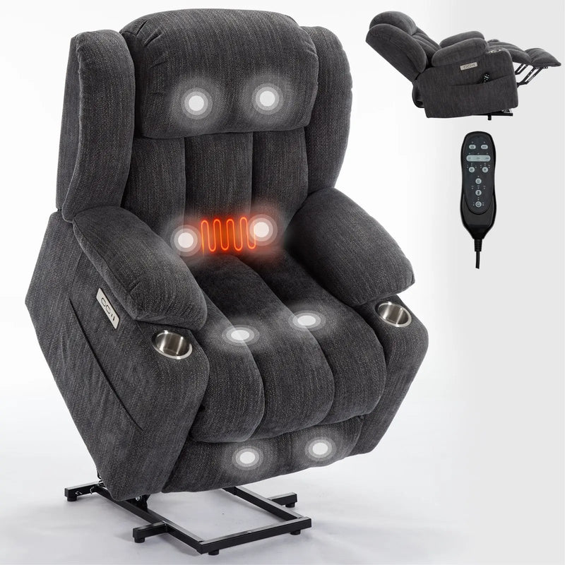 Chenille Power Lift Recliner Chair by HouseOfZazla