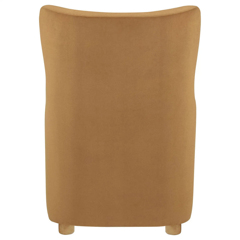 Thornton Velvet Upholstered Wingback Lounge Accent Chair Cognac by Unique Piece Furniture