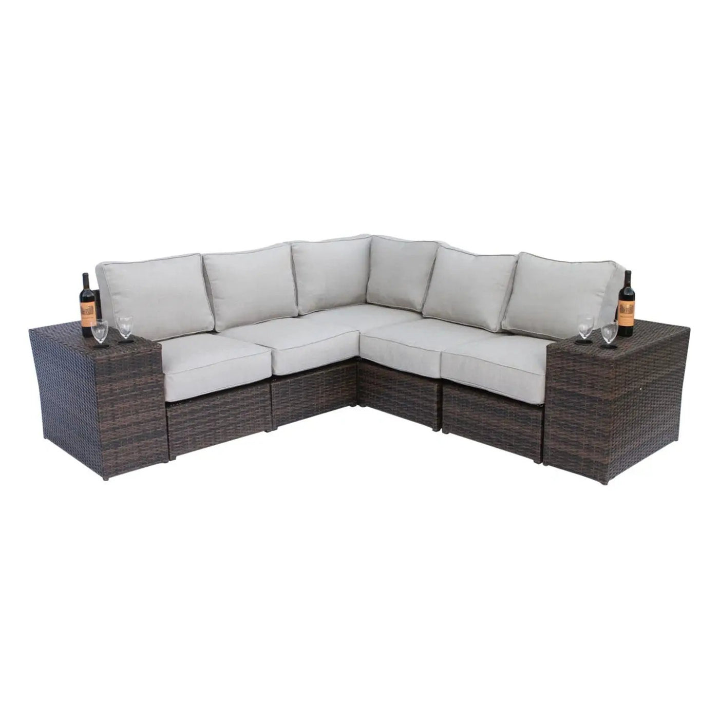 Modern Rattan Wicker Seating Group With Cushions by Unique Piece Furniture