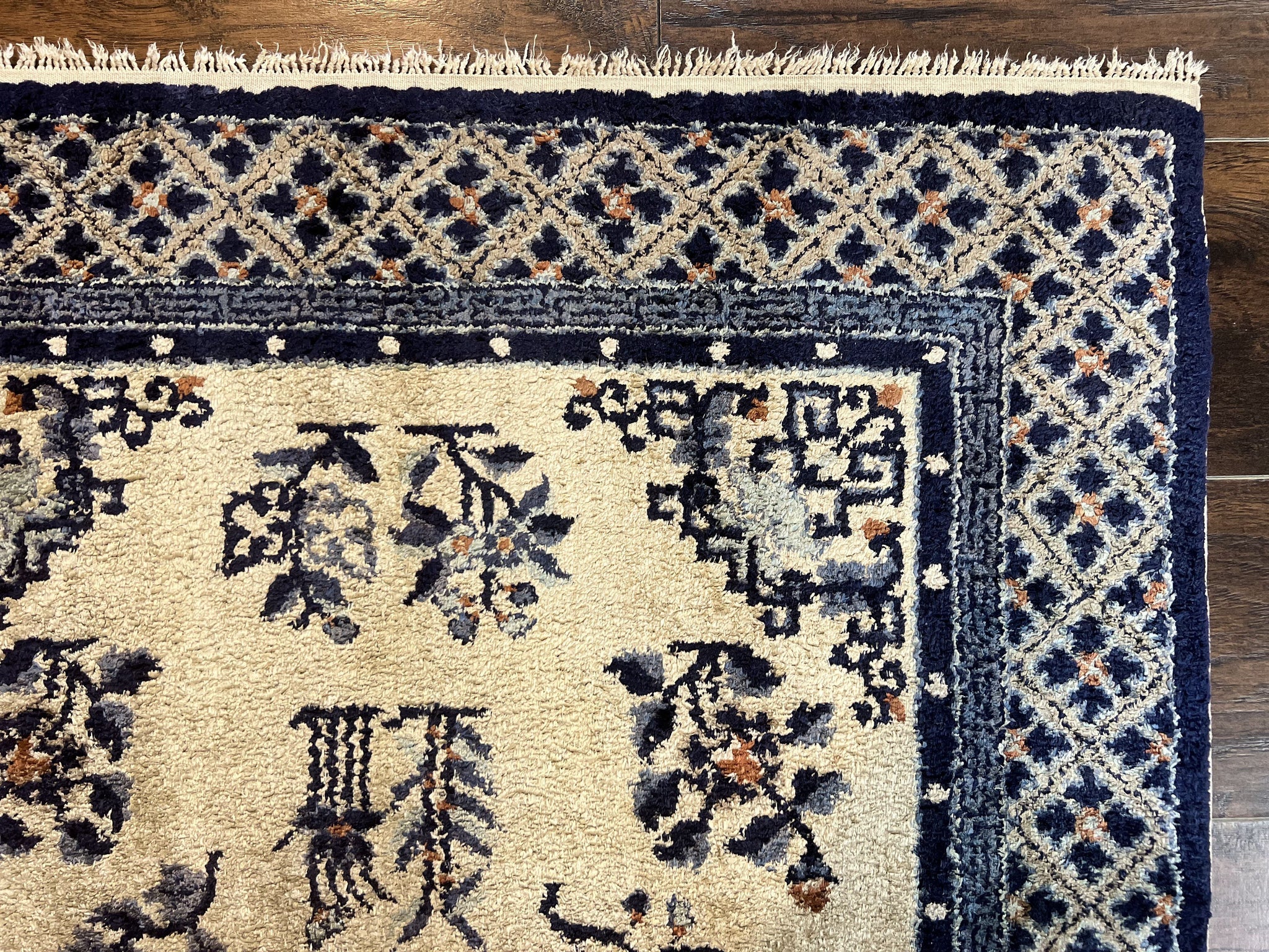 Silk Chinese Rug 3x5, Vintage Handmade Peking Carpet, Asian Oriental Art Deco Rug by Jewel Rugs