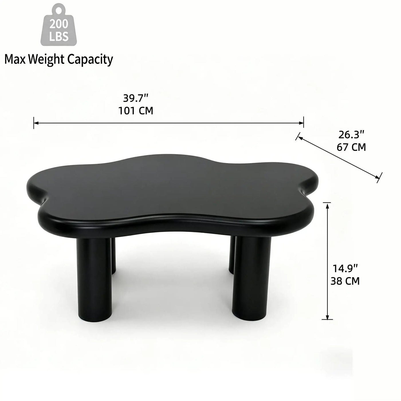 Cloud Shaped Coffee Table With 4 Round Legs by HouseOfZazla