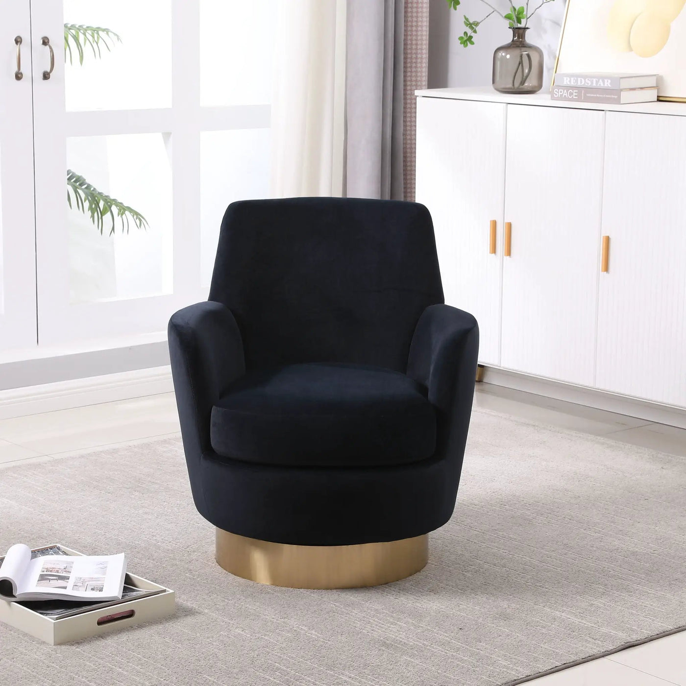 Teddy Swivel Barrel Chair, Swivel Accent Chairs Armchair For Living Room by HouseOfZazla