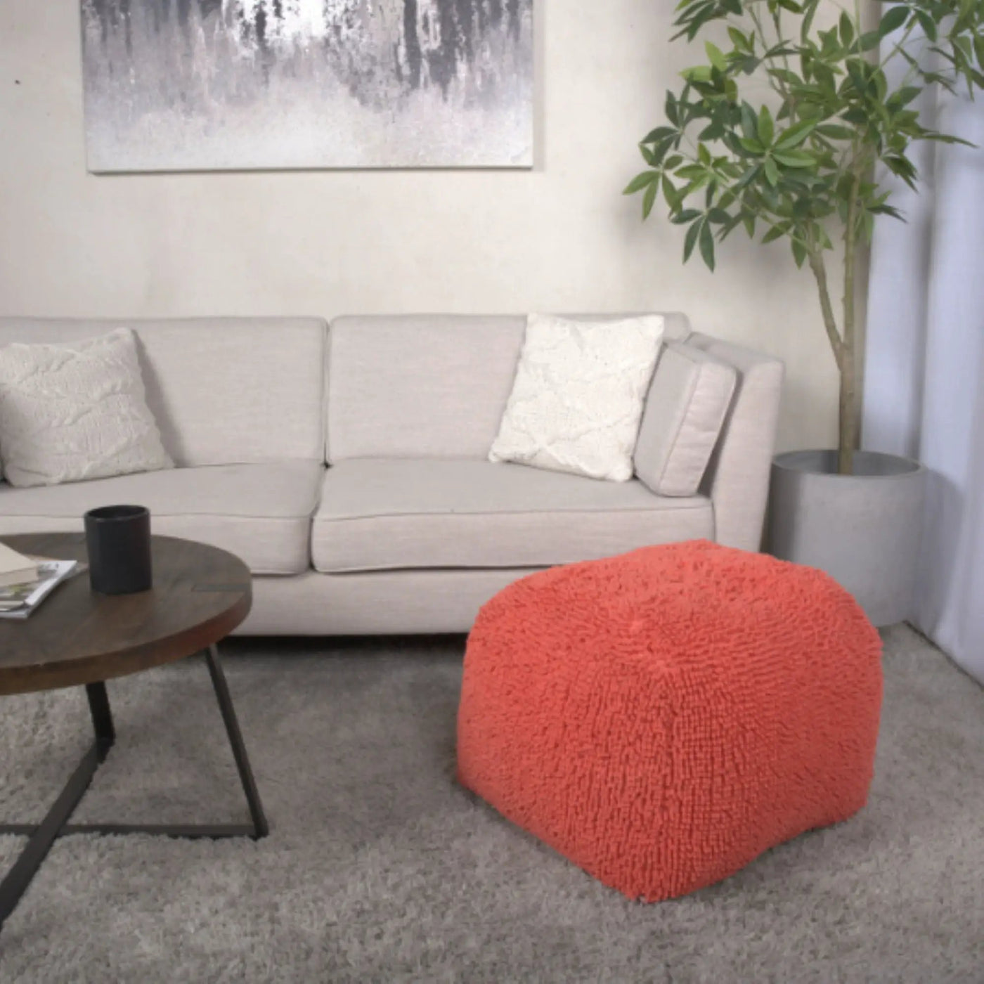 Spongy Square Pouf Soft Seating by HouseOfZazla