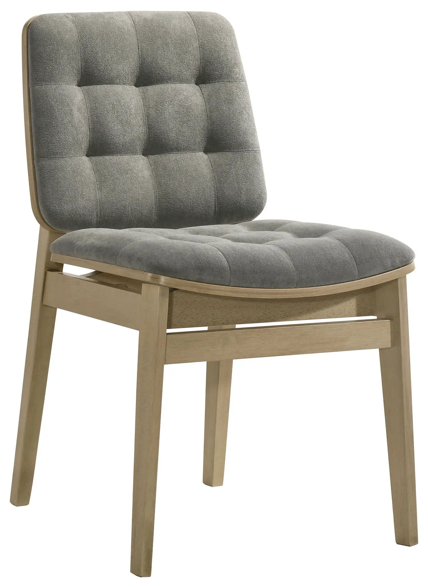 Redbridge Velvet Upholstered Side Chair Grey and Natural Oak (Set of 2) by Unique Piece Furniture