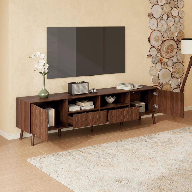 TV Stand With Drawers And Cable Management - Walnut by Unique Piece Furniture