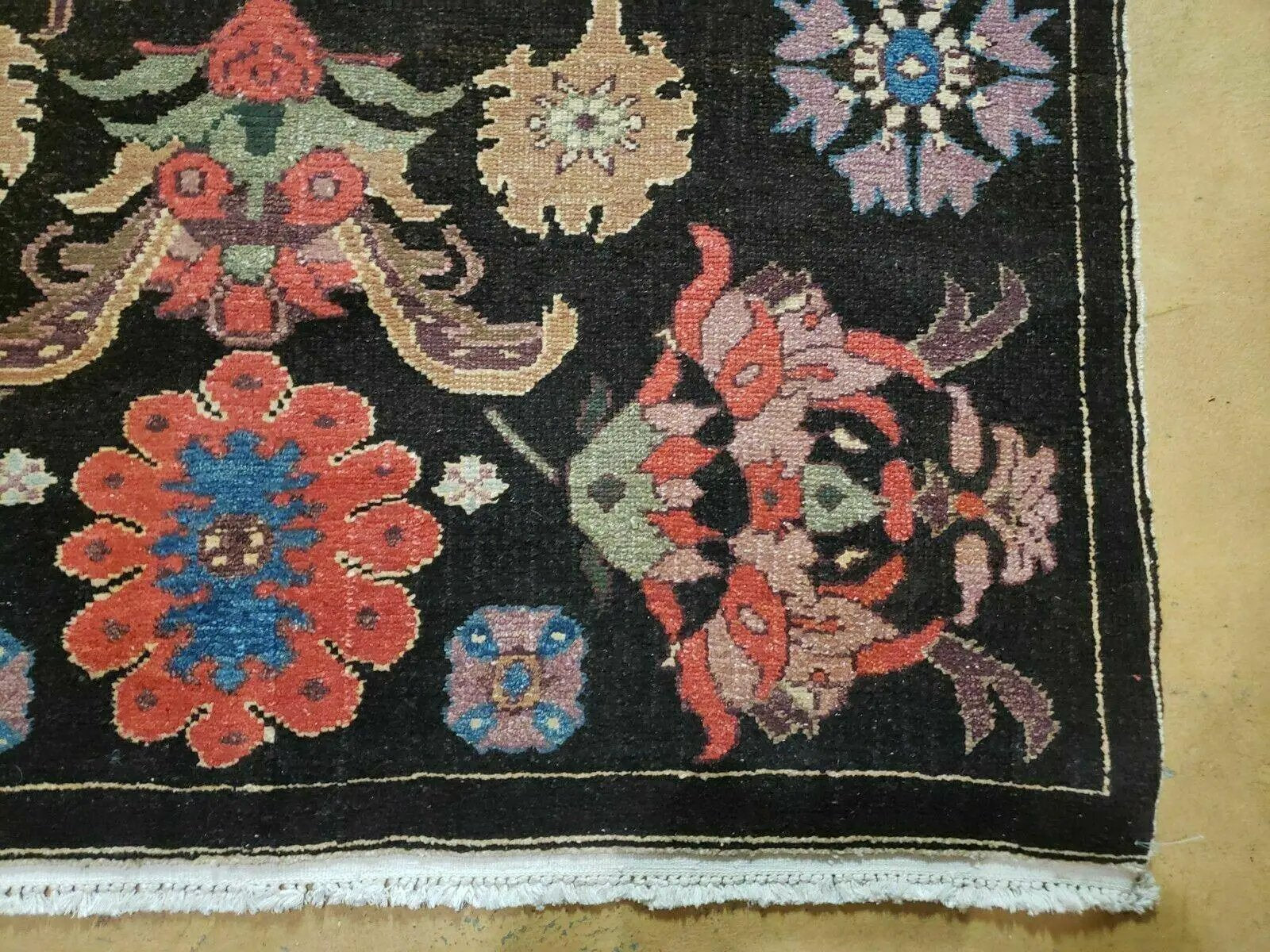4' 5" X 16' 1" Antique Karabagh Caucasian Rug Handmade Wool Carpet Organic Dye by Jewel Rugs