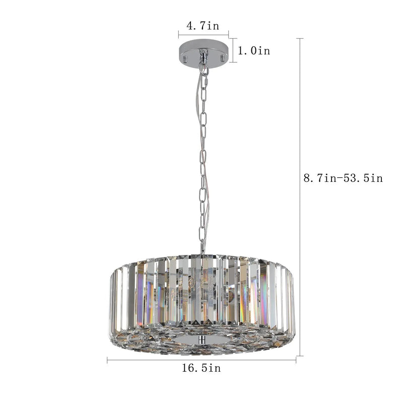 17' Chrome Crystal Pendant Chandelier by HouseOfZazla