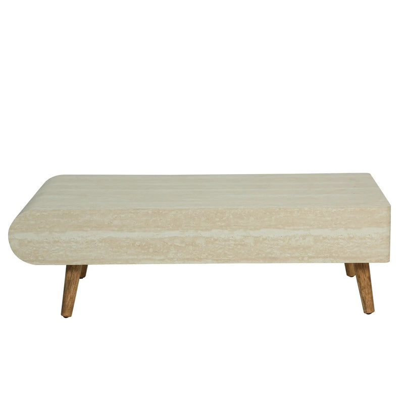 Coffee Table with Veneered Faux Marble Tabletop by HouseOfZazla