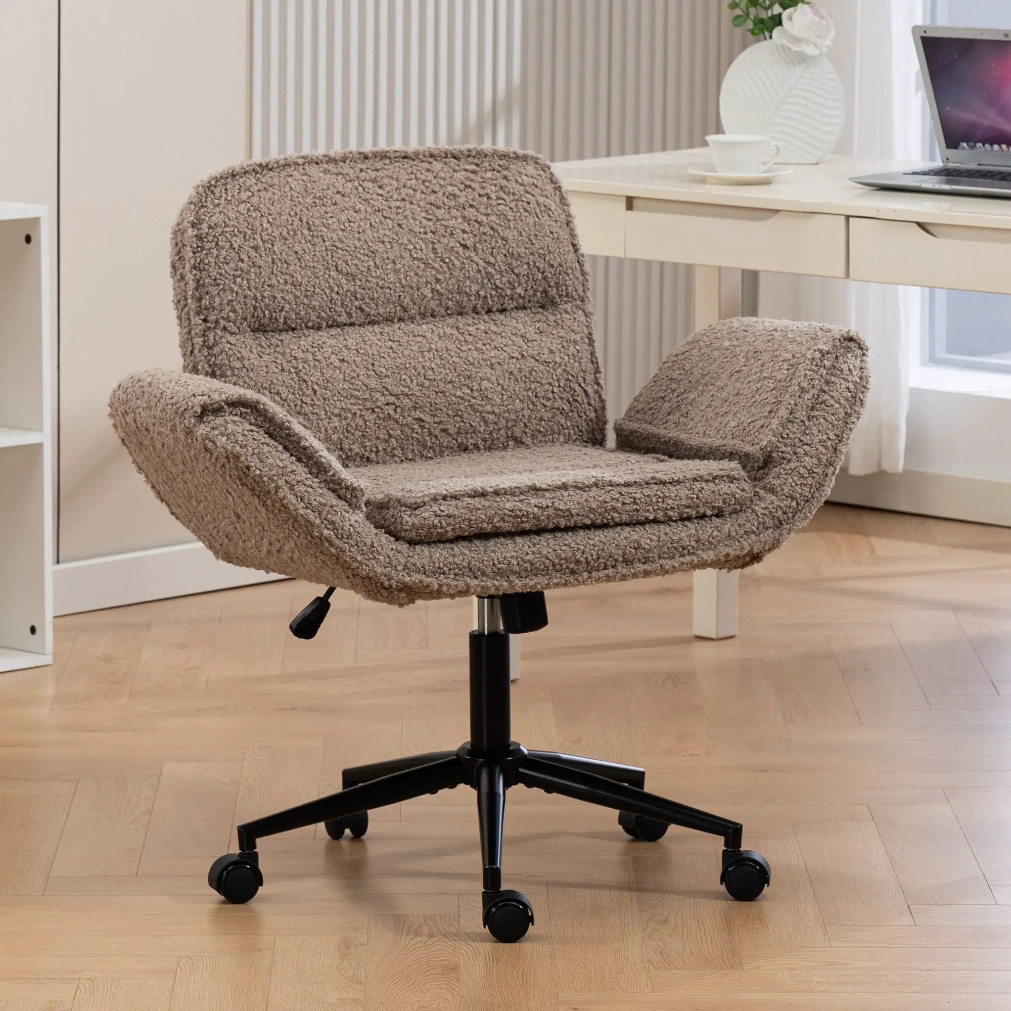 Criss Cross Swivel Desk Chair With Adjustable Armrests & Wheels For Home Office by HouseOfZazla