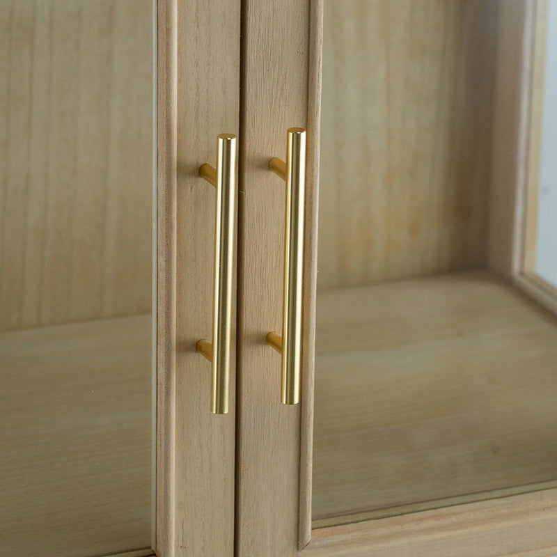 Brown Wood Accent Cabinet with Glass Doors - Natural Finish, photo 12 of 12