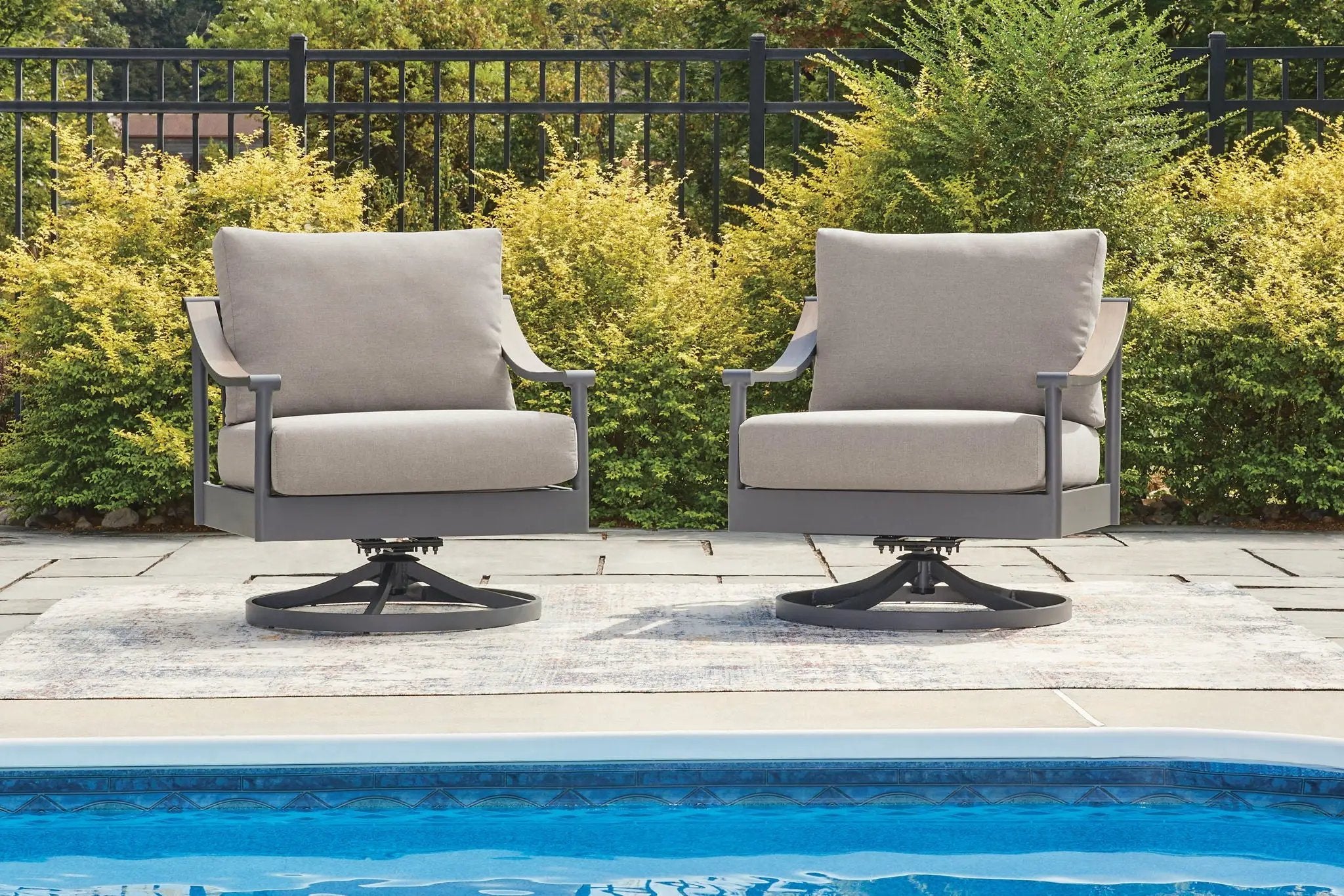 Ocean Beach - Swivel Lounge With Cushion - Gray by Unique Piece Furniture