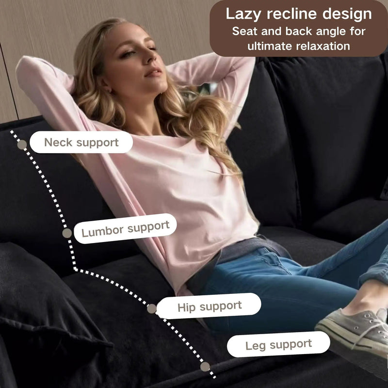 Modern Comfy Deep Seat Modular Sectional Sofa Cloud Couch With Ottoman