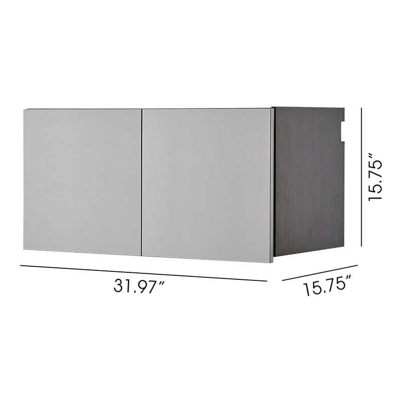 Astro Series - Wall Storage Cabinet With Soft Closing Drawers - Metallic Gray by HouseOfZazla