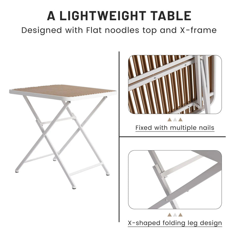 4 Piece Set Of Modern Designed Single Chairs With Folding Square Table