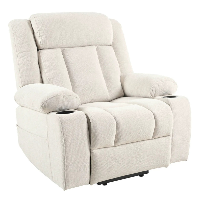 Power Lift Recliner Chair With Extended Footrest, Remote Control, Cup Holders, And Side Pockets by HouseOfZazla