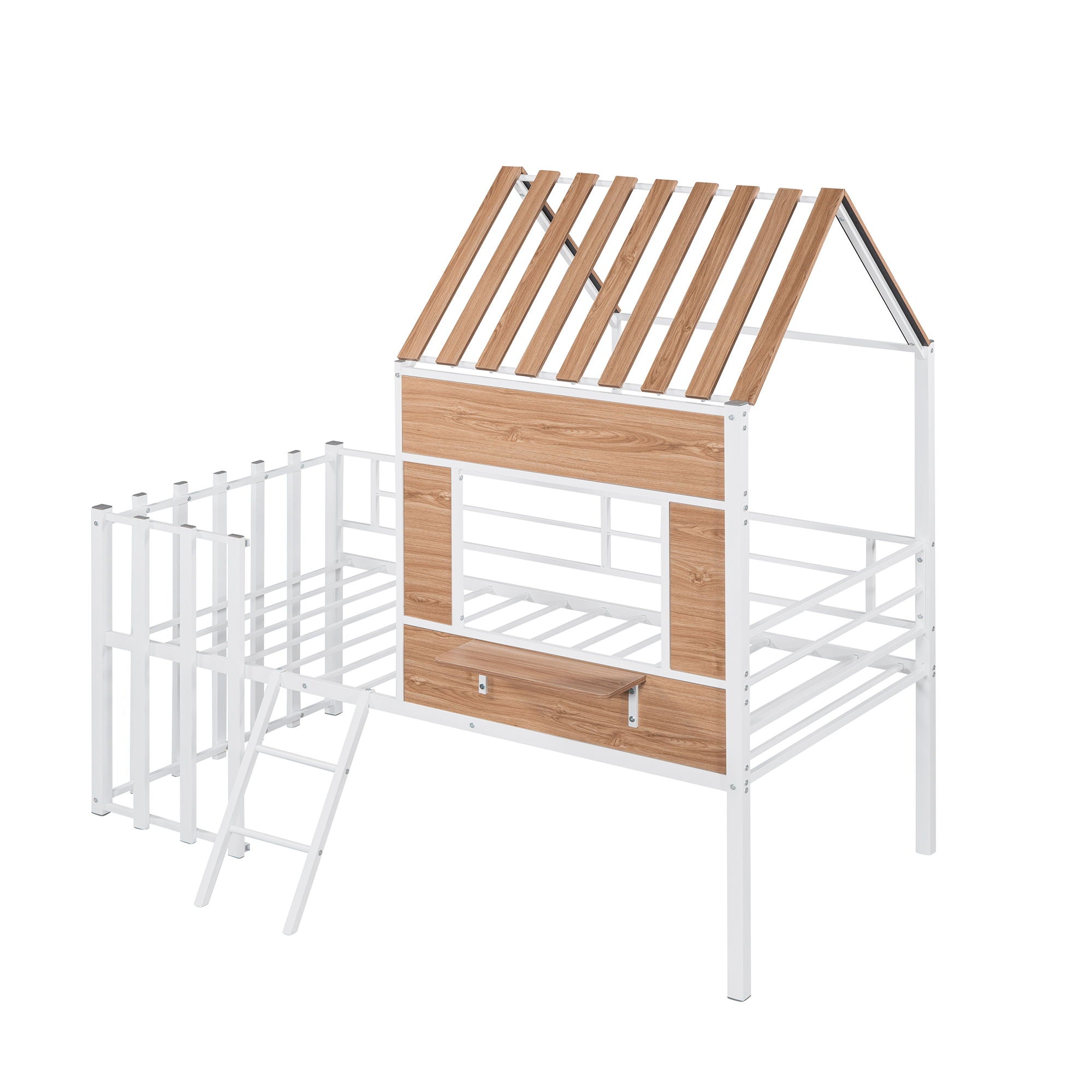 Loft Bed With Roof, Window, Guardrail, Ladder by HouseOfZazla