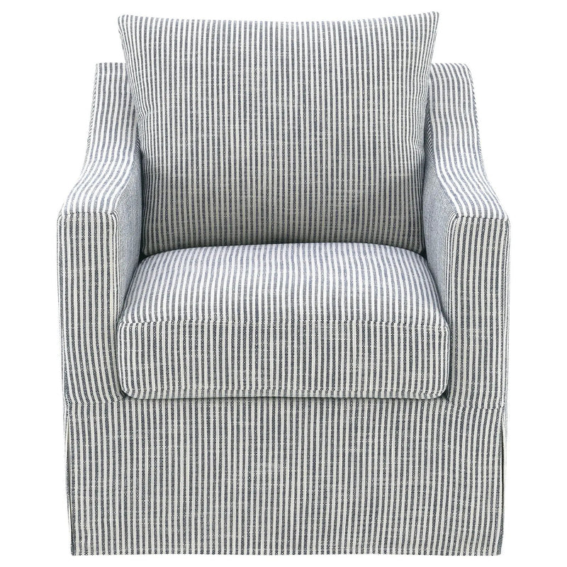 Winter Upholstered Sloped Arm Accent Swivel Chair Grey by Unique Piece Furniture