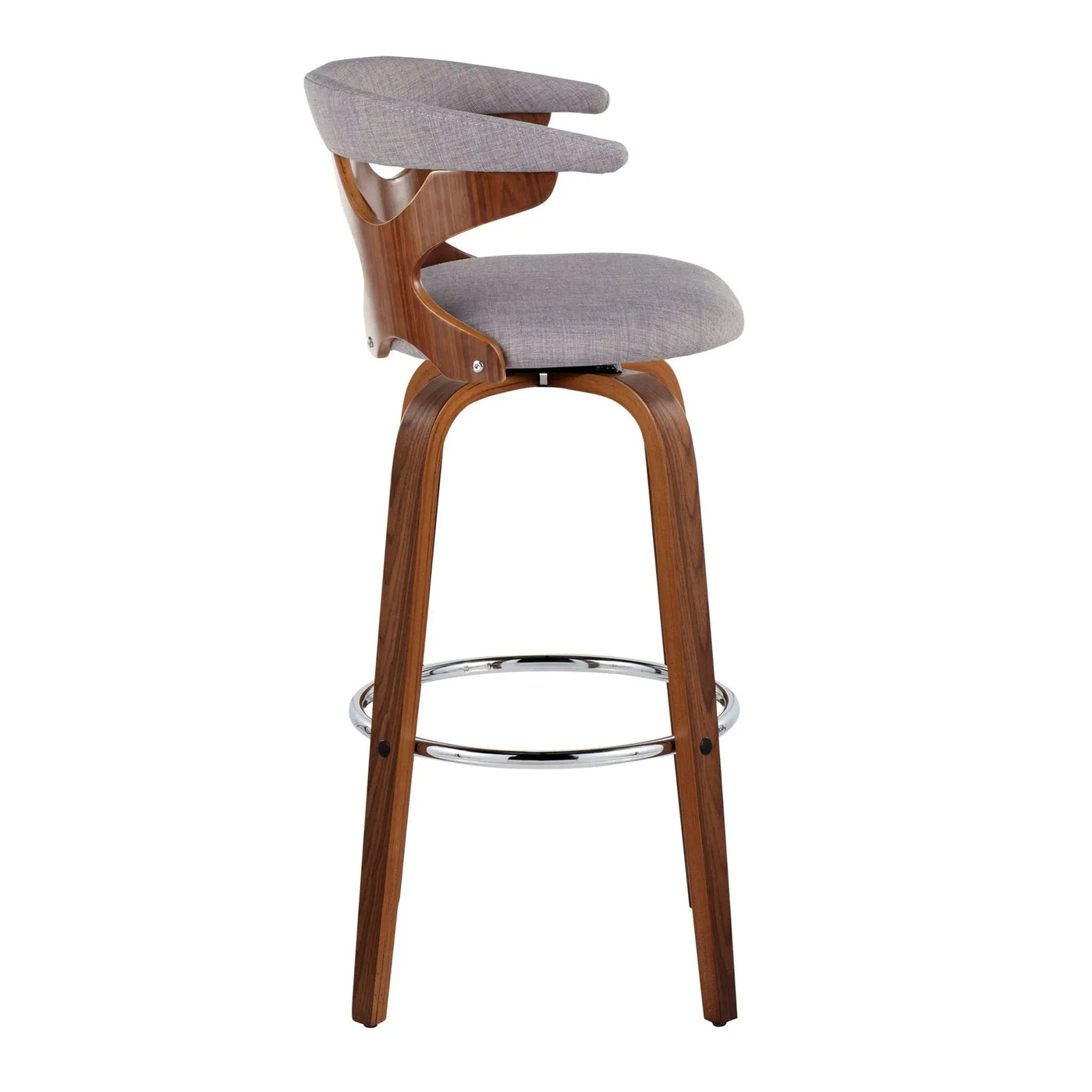 Gardenia - Mid Century Modern Fixed Height Barstool With Swivel With Round Footrest (Set of 2) by HouseOfZazla