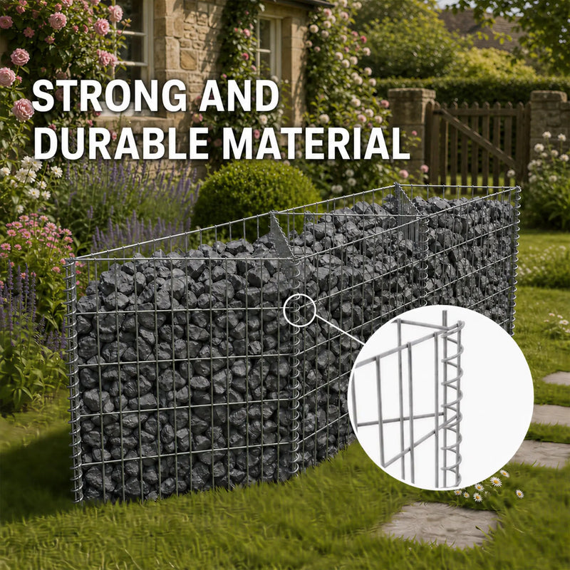 Galvanized Steel Gabion Basket with 3 Compartments by HouseOfZazla