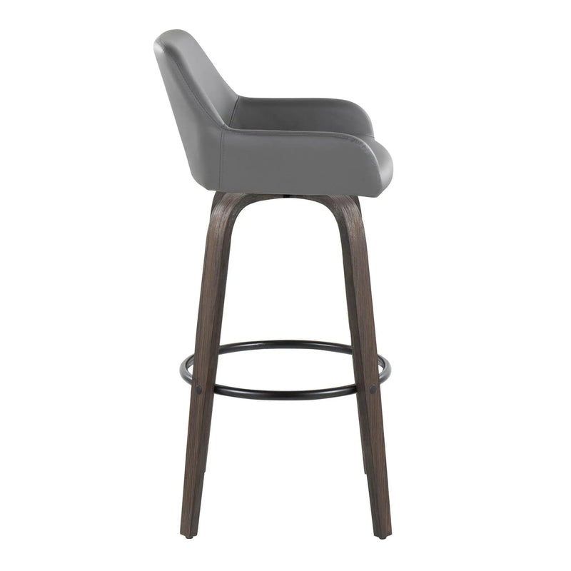 Daniella - Contemporary Fixed Height, Barstool With Swivel With Round Footrest (Set of 2) by Unique Piece Furniture