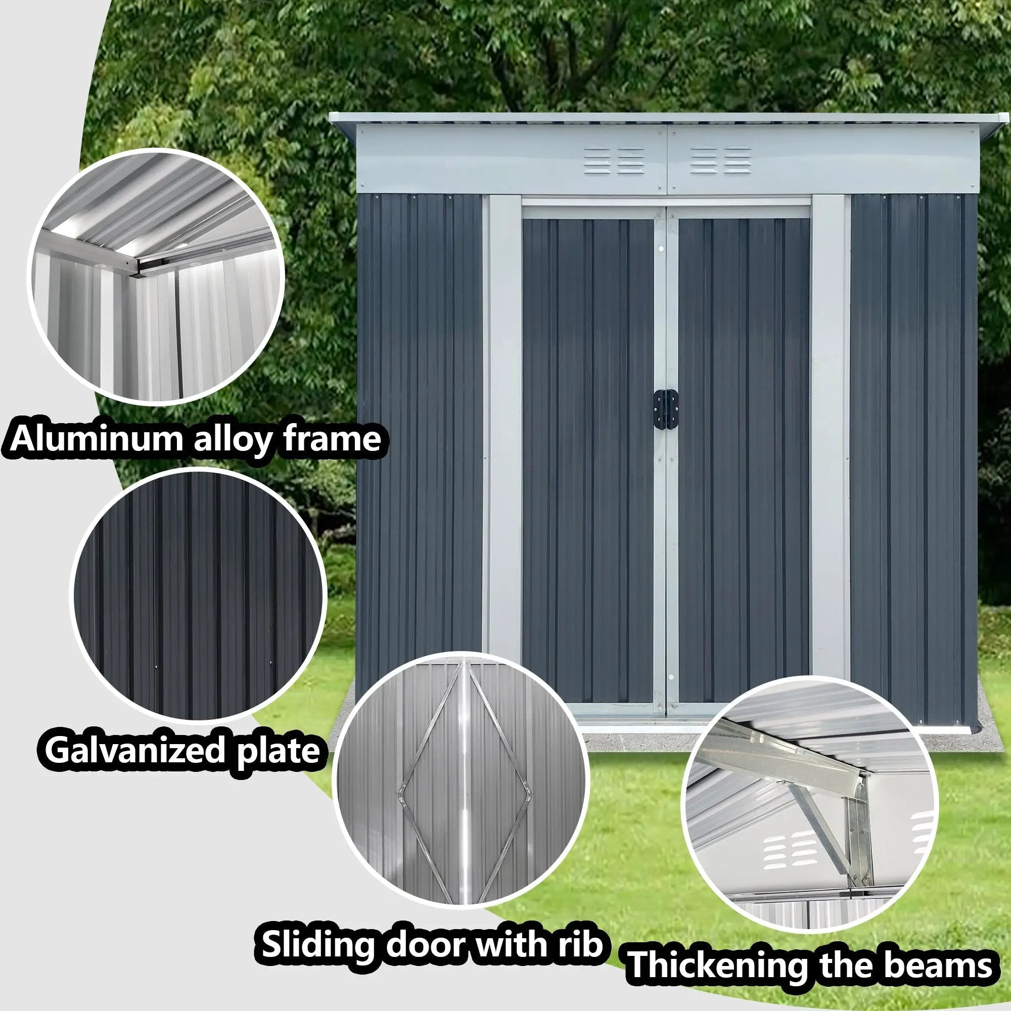 Outdoor Storage Sheds 6FTx4FT Pent Roof by HouseOfZazla