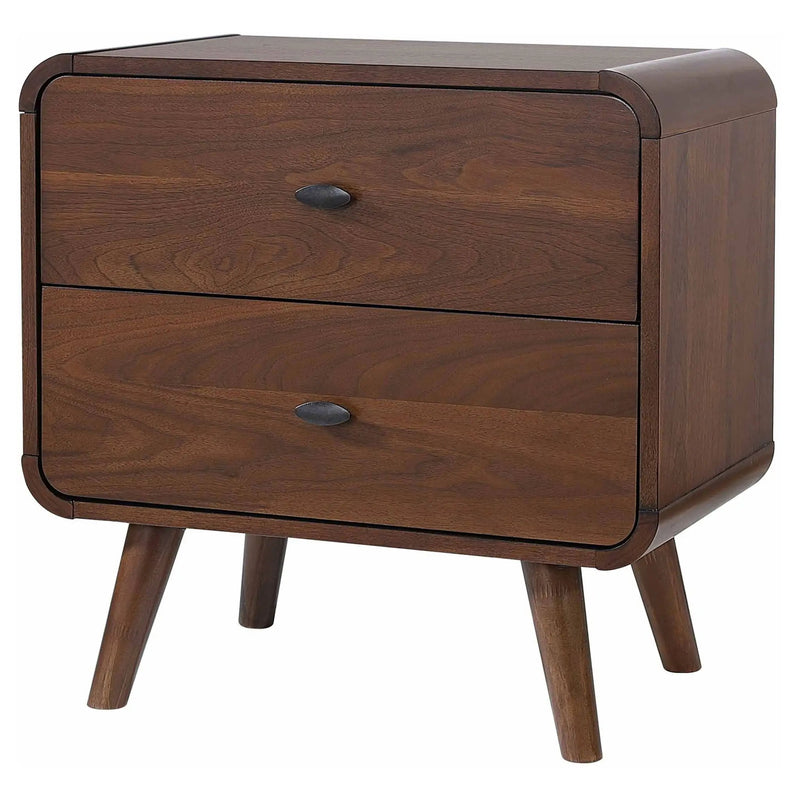 Robyn 2-drawer Nightstand Bedside Table Dark Walnut by Unique Piece Furniture